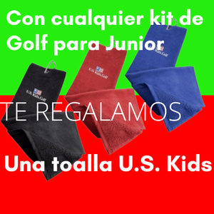 Con cualquier kit de golf junior te regalamos una toalla uS Kids